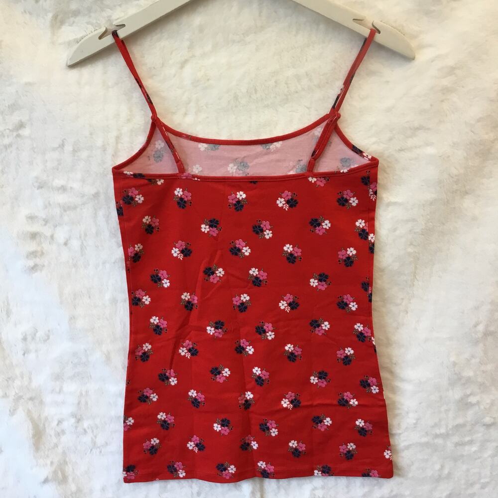 LOFT Red Bouquet Pattern Scoop Neck Cami - Picture 6 of 10